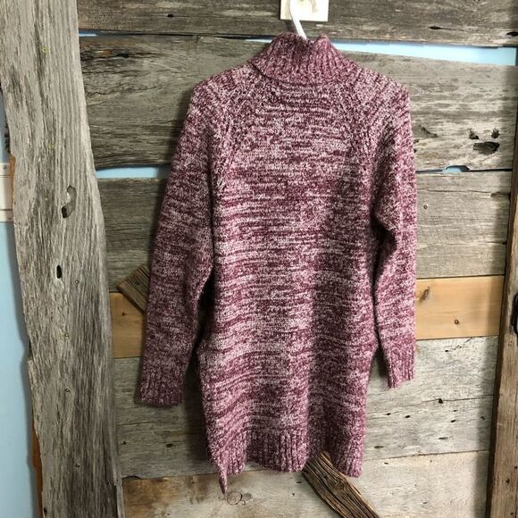 suzy Shier Size Med Pink/White High Neck Knit Sweater - Picture 3 of 5